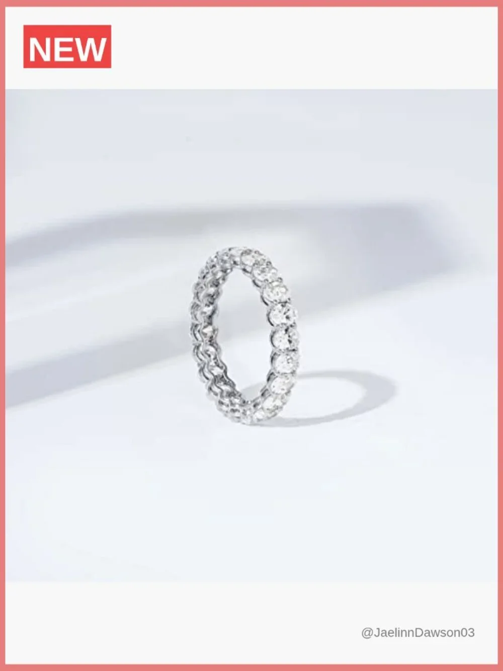 14K Gold Plated Cubic Zirconia Stackable Eternity Ring Size 8